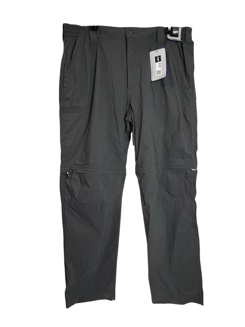 CQR Pants Mens 38x32 Gray Tactical Convertible Stretch Zip Pocket Hiking